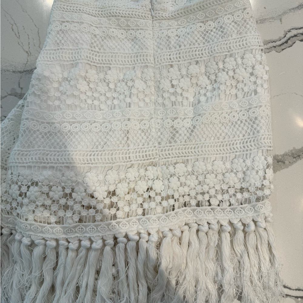 Just Been Queen Bali Tassel Fringe Asymmetrical mini skirt size S